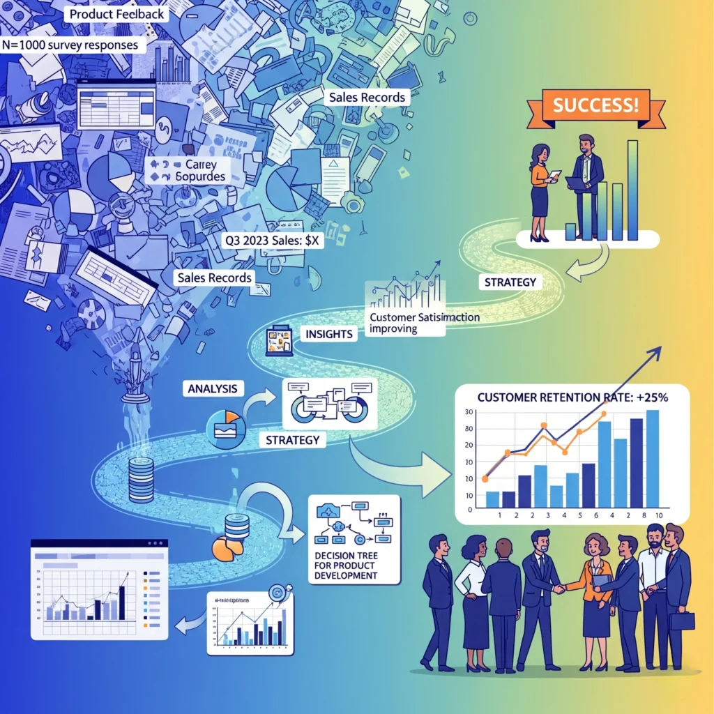 analyzing product feedback and sales records
