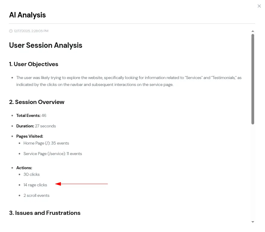 AI-based rage click detection using cursor movement, intent prediction, and behavior patterns