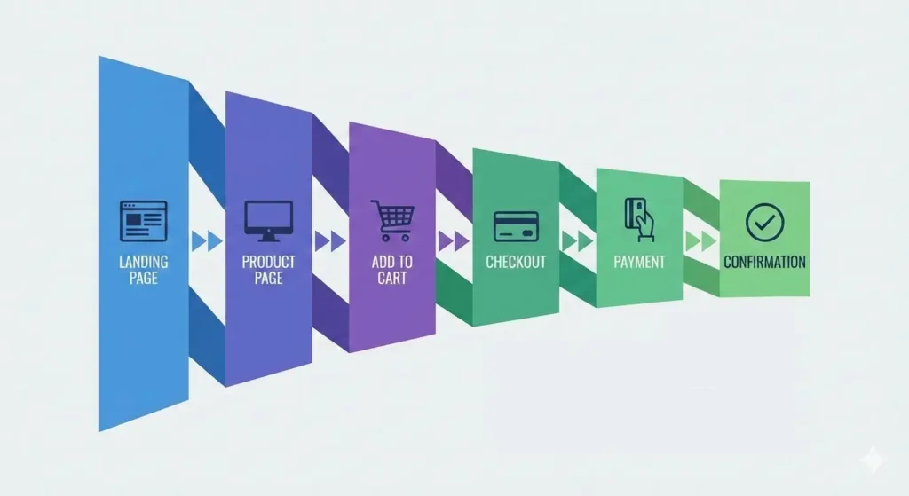 E-commerce product purchase funnel to prevent user drop off