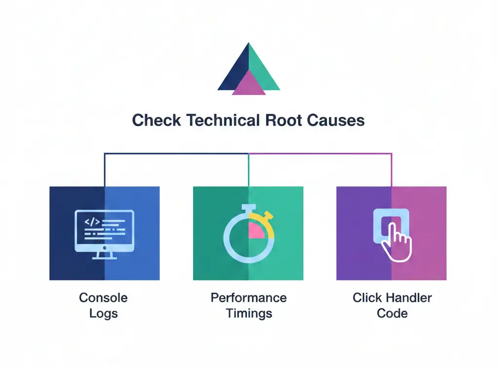 Technical causes of rage clicks including performance issues and JavaScript errors