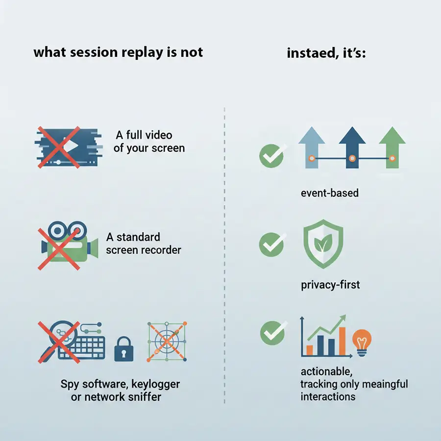 what session replay is and what is not